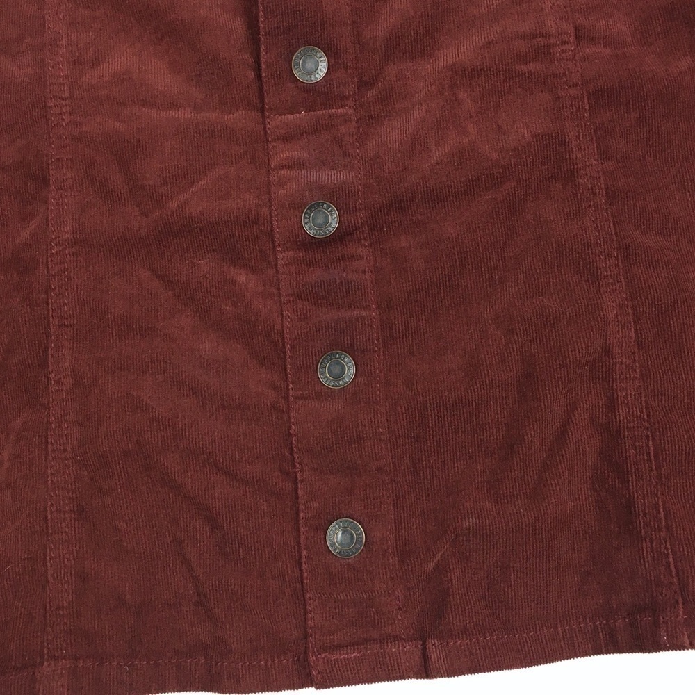 MOSSIMO Skirt Corduroy Ribbed Mini Rust Red Brown Snap Dark Academia Size 14 - Picture 8 of 11